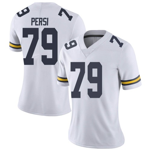 Jeffrey Persi Michigan Wolverines Women's NCAA #79 White Limited Brand Jordan College Stitched Football Jersey ZGY7454BF